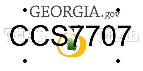 CCS7707 Georgia License Plate