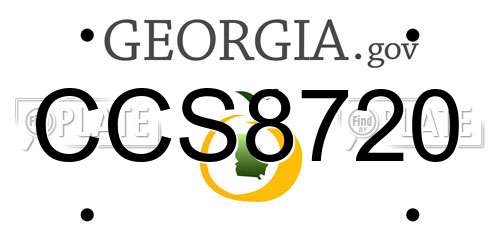 CCS8720 Georgia License Plate