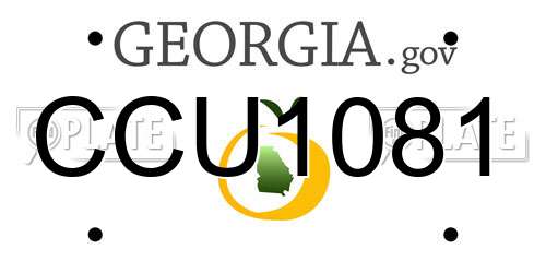 CCU1081 Georgia License Plate