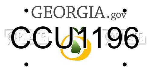 CCU1196 Georgia License Plate