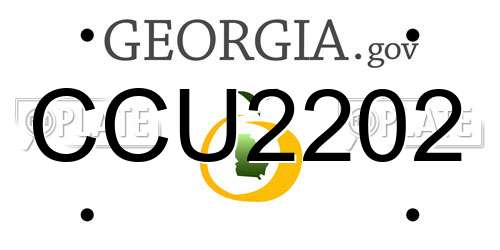 CCU2202 Georgia License Plate