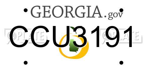 CCU3191 Georgia License Plate