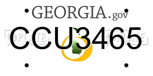 CCU3465 Georgia License Plate