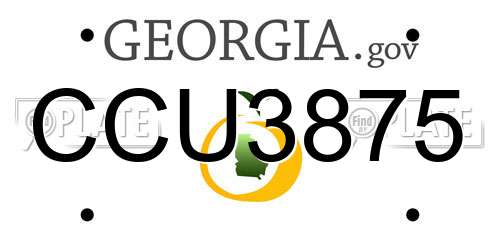 CCU3875 Georgia License Plate