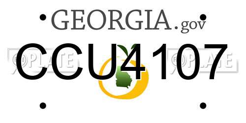 CCU4107 Georgia License Plate