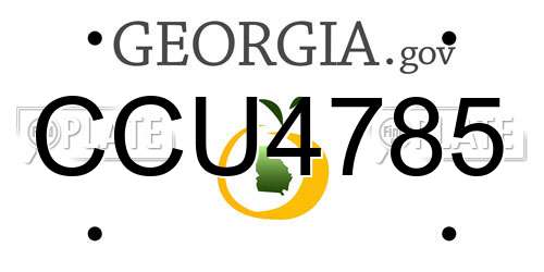 CCU4785 Georgia License Plate