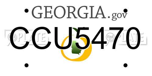 CCU5470 Georgia License Plate