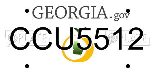 CCU5512 Georgia License Plate