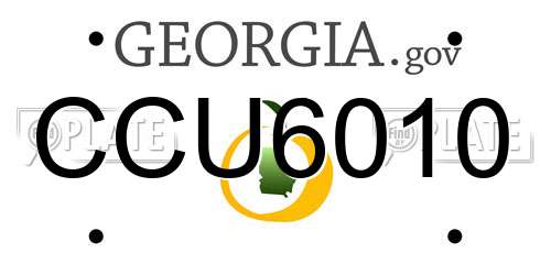 CCU6010 Georgia License Plate