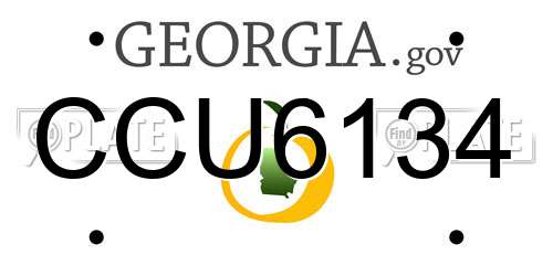 CCU6134 Georgia License Plate