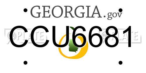 CCU6681 Georgia License Plate