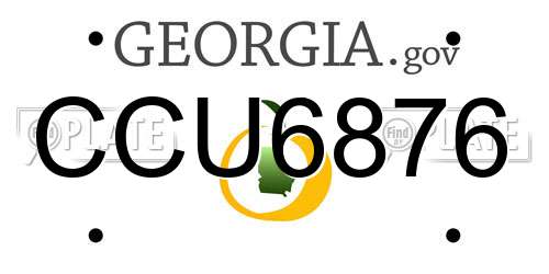 CCU6876 Georgia License Plate