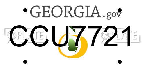 CCU7721 Georgia License Plate