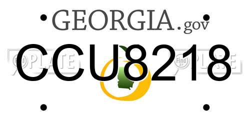CCU8218 Georgia License Plate