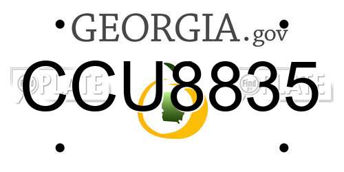 CCU8835 Georgia License Plate
