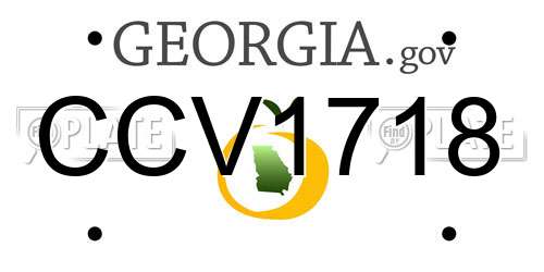 CCV1718 Georgia License Plate