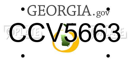 CCV5663 Georgia License Plate