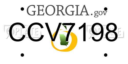 CCV7198 Georgia License Plate