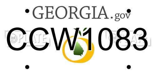 CCW1083 Georgia License Plate