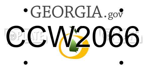 CCW2066 Georgia License Plate