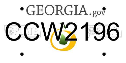 CCW2196 Georgia License Plate