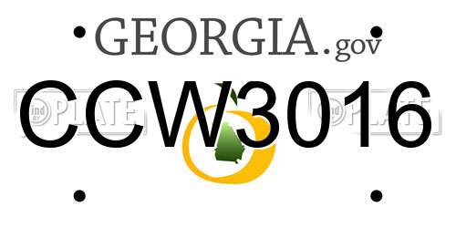 CCW3016 Georgia License Plate