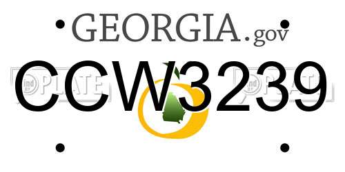 CCW3239 Georgia License Plate
