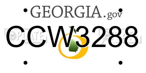 CCW3288 Georgia License Plate