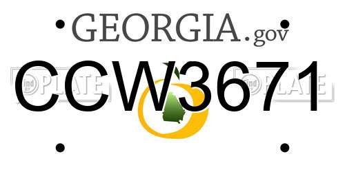 CCW3671 Georgia License Plate