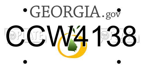 CCW4138 Georgia License Plate