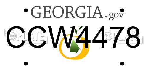 CCW4478 Georgia License Plate