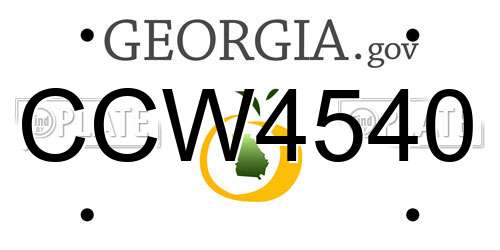 CCW4540 Georgia License Plate
