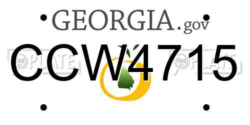 CCW4715 Georgia License Plate
