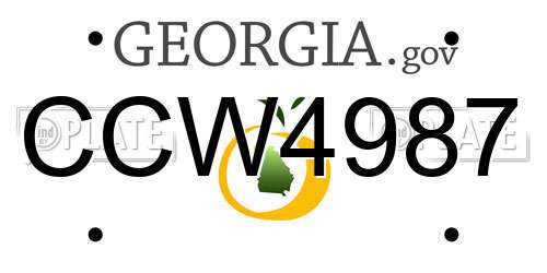 CCW4987 Georgia License Plate