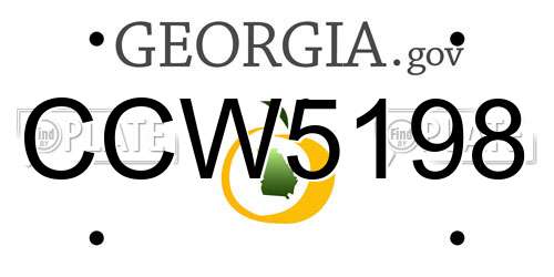 CCW5198 Georgia License Plate