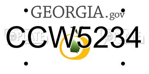 CCW5234 Georgia License Plate