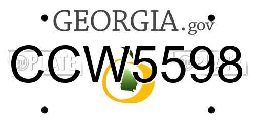 CCW5598 Georgia License Plate