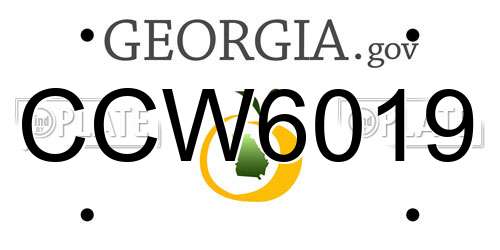 CCW6019 Georgia License Plate