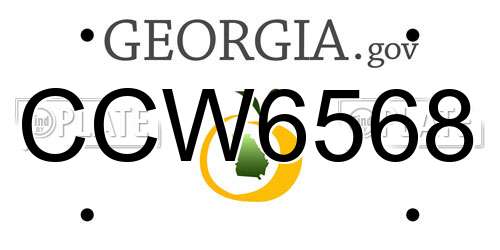 CCW6568 Georgia License Plate