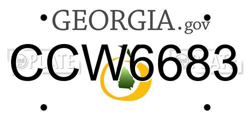 CCW6683 Georgia License Plate