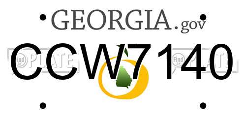 CCW7140 Georgia License Plate
