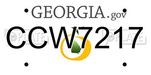 CCW7217 Georgia License Plate