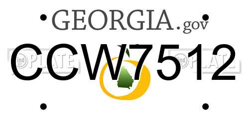 CCW7512 Georgia License Plate
