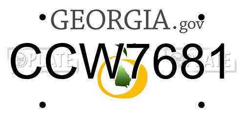 CCW7681 Georgia License Plate