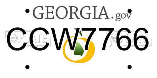 CCW7766 Georgia License Plate