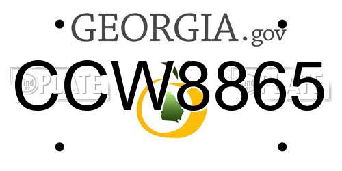 CCW8865 Georgia License Plate