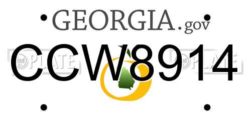 CCW8914 Georgia License Plate