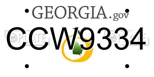 CCW9334 Georgia License Plate