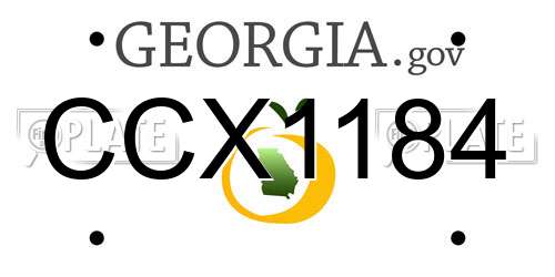 CCX1184 Georgia License Plate