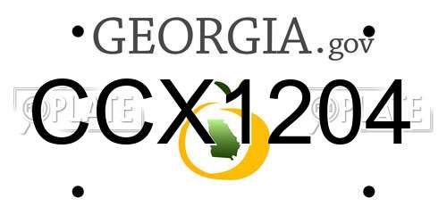 CCX1204 Georgia License Plate